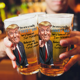 Funny Novelty Glass for Dad - Donald Trump Father's Day Beer, Whiskey, or Can Glass Gift, Funny Father’s Day Gift for Husband, Father, or Stepfather - Trump Stuff Maga Merch (101-15193-D, PINT)