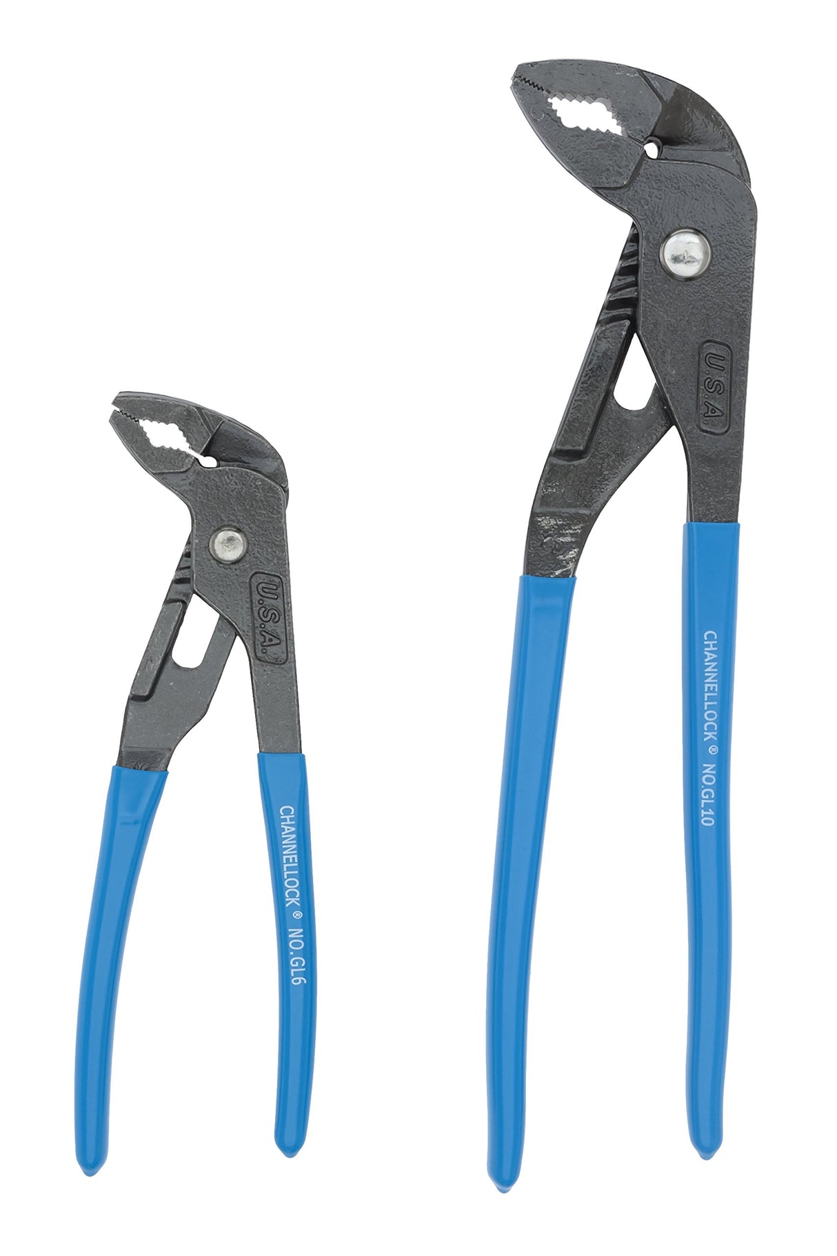 Channellock GLS-2 Griplock 2 Piece 9-1/2-Inch and 6-Inch Tongue and Groove Plier Set, Blue, Matte/Unpolished