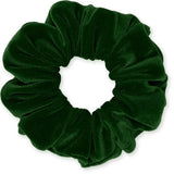 Velvet Scrunchies 3-Pack Gift Set Premium Plush Ponytail Holder Made in the USA Burgundy Forest Black