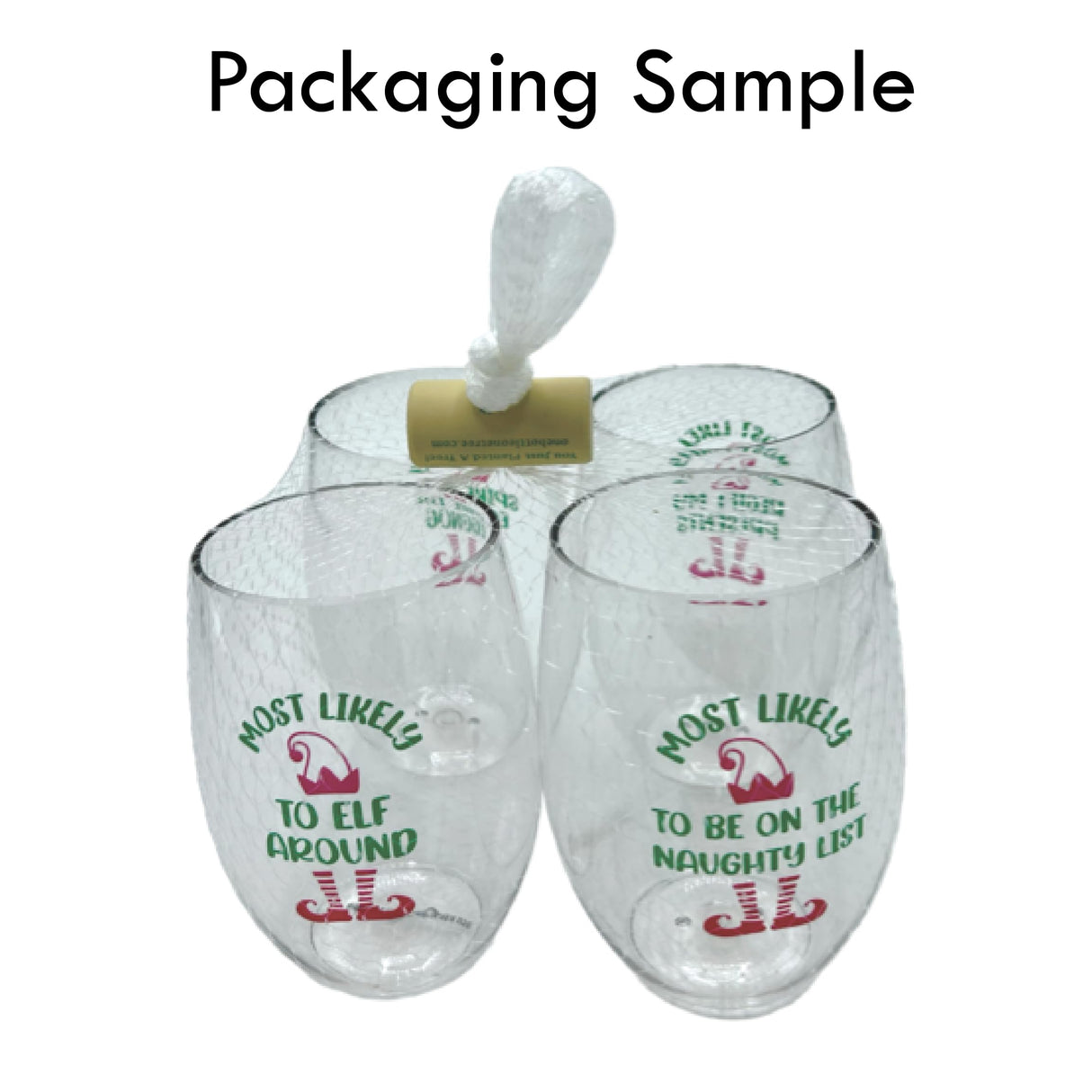 Set of 4 Shatterproof CUSTOM 16 oz Plastic Wine Glasses MADE in the USA (CHRISTMAS NUTCRAKERS)