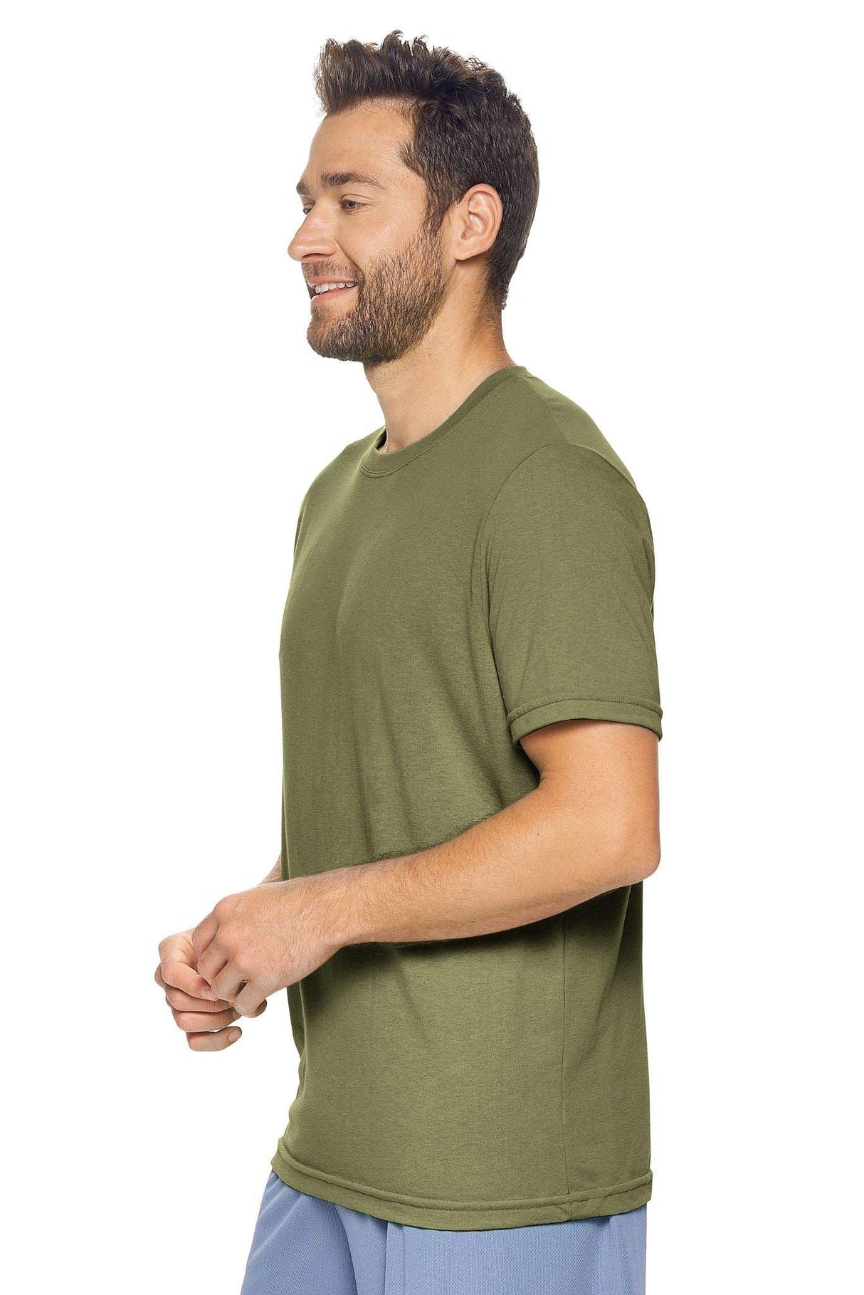 Expert Brand USA-Made Men's TriTec Activewear Performance Crewneck Short Sleeve T-Shirt