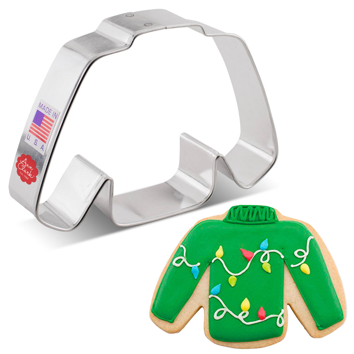 Ugly Christmas Sweater Cookie Cutter 4.25" Made in USA by Ann Clark