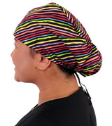Sparkling EARTH Riley Medical Scrub Caps with Flat Front and Roomy Back - Adjustable Cord Lock Closure - Made in The USA!