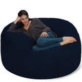 Chill Sack Bean Bag Chair: Giant 5' Memory Foam Furniture Bean Bag - Big Sofa with Soft Micro Fiber Cover - Black
