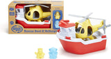 Green Toys Rescue Boat with Helicopter Red, 1 EA