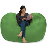Chill Sack Bean Bag Chair: Huge 6' Memory Foam Furniture Bag and Large Lounger - Big Sofa with Soft Micro Fiber Cover - Red Furry