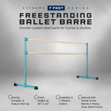 VITA Barre Portable Freestanding Double Ballet Barre, Extreme, Wood | Fixed Height, Made in USA, Home or Gym Exercise Equipment for Kids & Adults | Dance, Fitness, Pilates