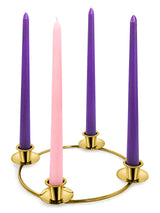 Advent Candle Holder for Advent Candles -Advent Ring for Tapper Candles - Advent Wreath Centerpiece Decorations Advent Season Décor - DIY Advent Wreath Candelabra (Gold Advent Candle Ring)