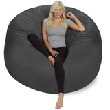 Chill Sack Bean Bag Chair: Giant 6' Memory Foam Furniture Bean Bag - Big Sofa with Soft Micro Fiber Cover, Charcoal