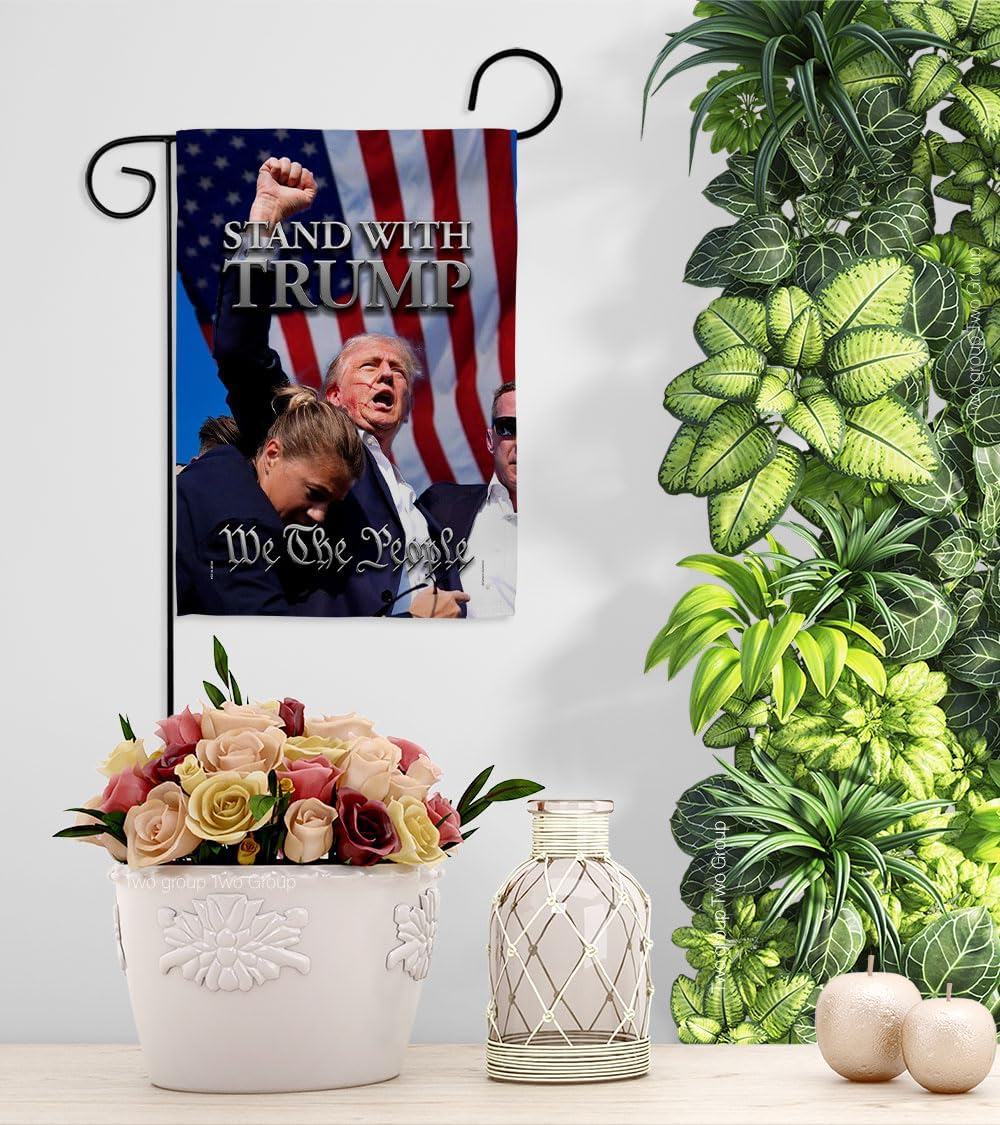 Stand with Trump Rally 2024 Flag Wall Hanging Deor for Home Poster Porch We The People President 47 MAGA Yard Sign Outdoor Patriotic Decorations, Republican Gifts Made in USA