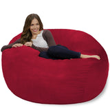 Chill Sack Bean Bag Chair: Giant 4' Memory Foam Furniture Bean Bag - Big Sofa with Soft Micro Fiber Cover - Black