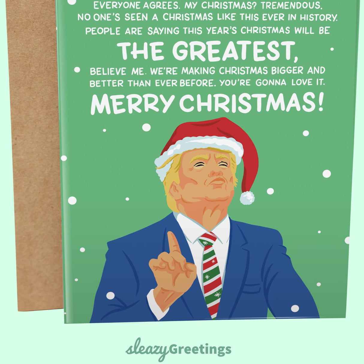President Donald Trump Funny Christmas Card for Men or Women - Greatest Christmas Ever - Hilarious Holiday Card for Best Friend - Inappropriate Christmas Card - Donald Trump Christmas Card