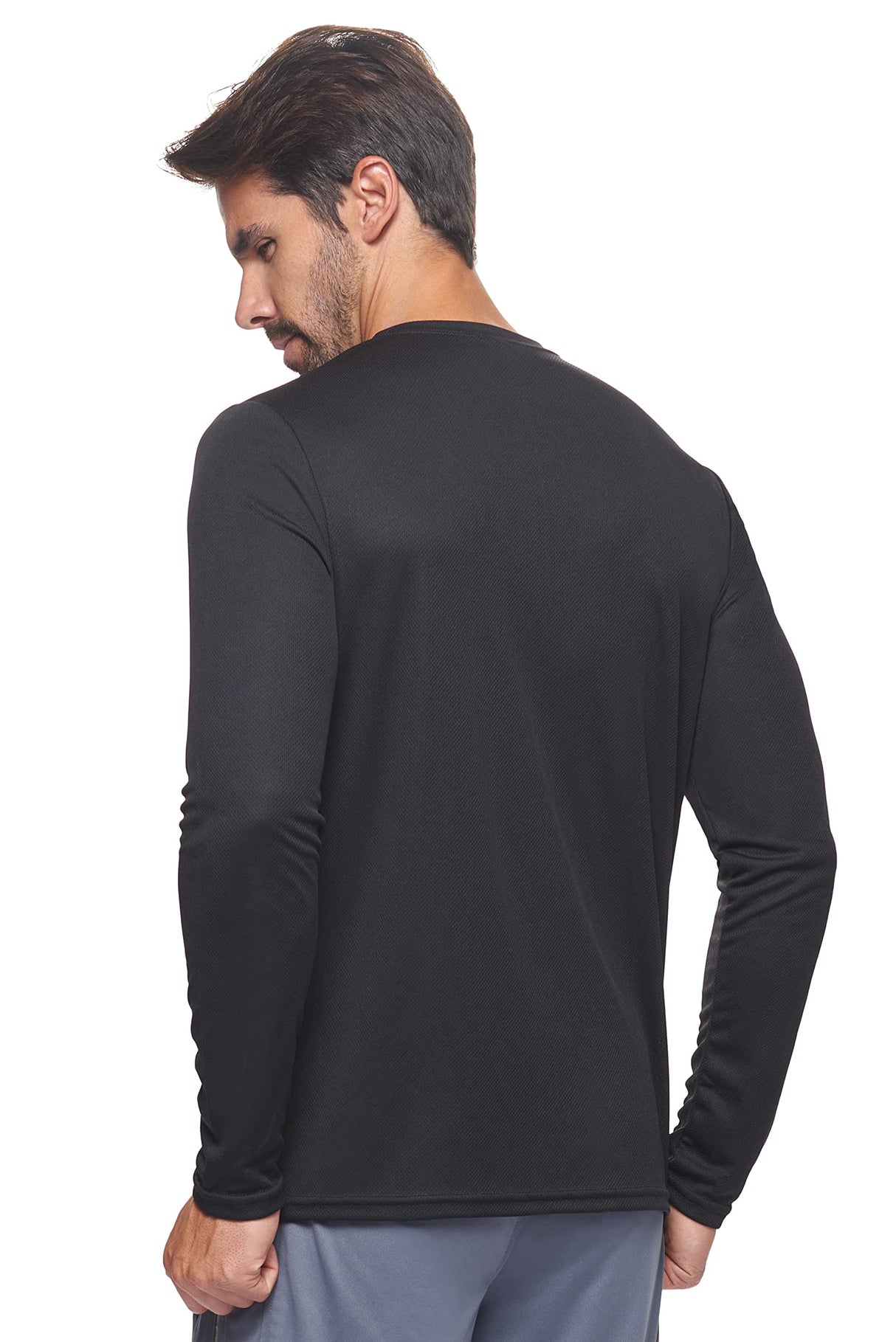 Expert Brand USA-Made Men's Oxymesh Dry Fit Athletic Long Sleeve Shirt