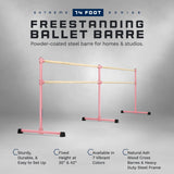 VITA Barre Portable Freestanding Double Ballet Barre, Extreme, Wood | Fixed Height, Made in USA, Home or Gym Exercise Equipment for Kids & Adults | Dance, Fitness, Pilates