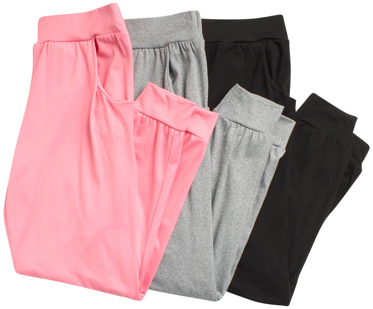 Sweet Hearts Girls' Sweatpants - 3 Pack Performance Jogger Pants with Pockets - High Waisted Jogger Sweatpants: Made in USA