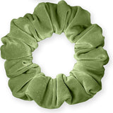 Velvet Scrunchies Jumbo Size Plush Big Ponytail Holders Thick Braided Locked Hair Big Made in the USA Green Pine