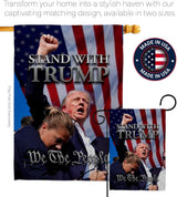 Stand with Trump Rally 2024 Flag Wall Hanging Deor for Home Poster Porch We The People President 47 MAGA Yard Sign Outdoor Patriotic Decorations, Republican Gifts Made in USA