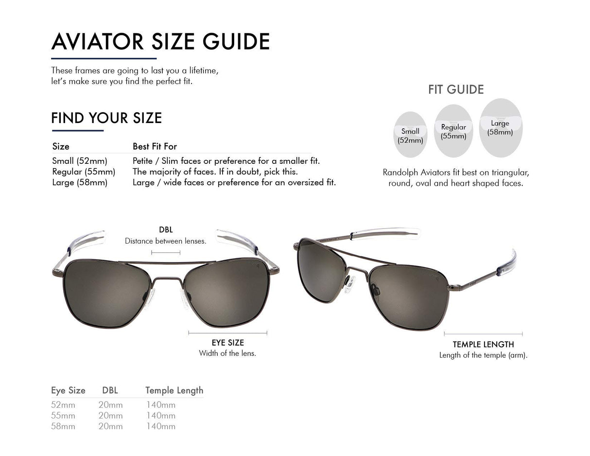 Randolph USA | Gunmetal Classic Aviator Sunglasses for Men or Women 100% UV