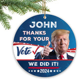 Trump Christmas Ornaments 2024 - Personalized Thank You - 45-47 Make America Great Again Trump Ornament Tree Decoration Funny Gag Gifts for President Donald Trump MAGA Supporters - Custom Name