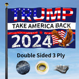 Trump 2024 Flag 3x5 FT Outdoor Made in USA Double Sided 3 Ply, Large Donald Trump Flags 2024 Take America Back Flag, Heavy Duty Trump Garden Banner UV Protection Fade Resistant