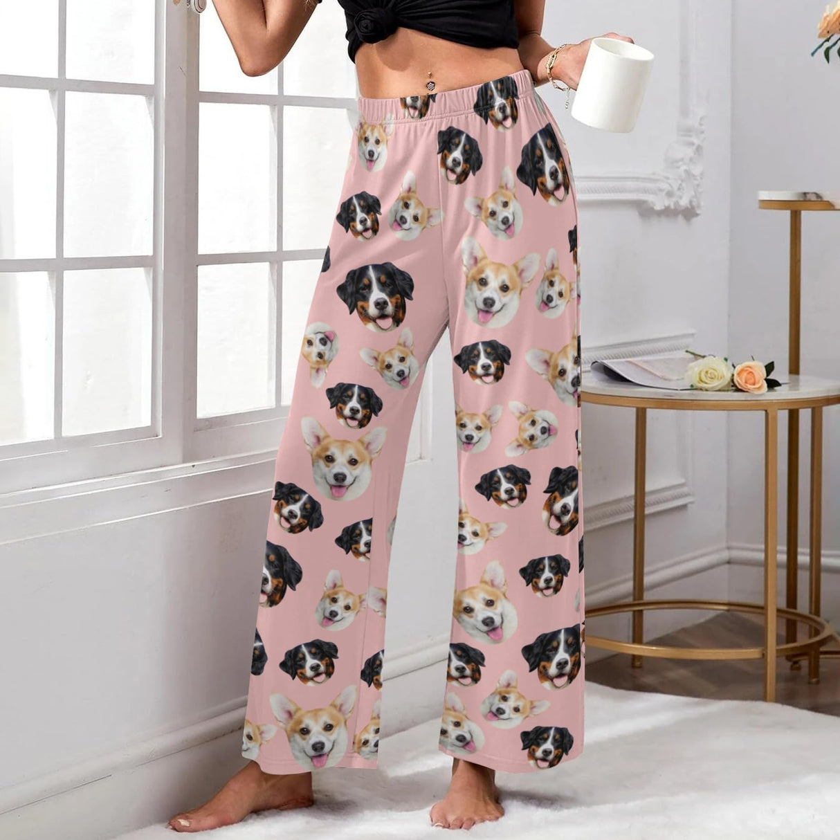 Custom Pajamas Pants with Photo for Men Women:Made in USA Personalized Pajama Trousers,Gifts for Wife Husband