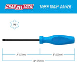 CHANNELLOCK T405H T40 x 5-inch Professional Torx Screwdriver, Magnetic Tip, Made in USA, Molded Tri-Lobe Grip