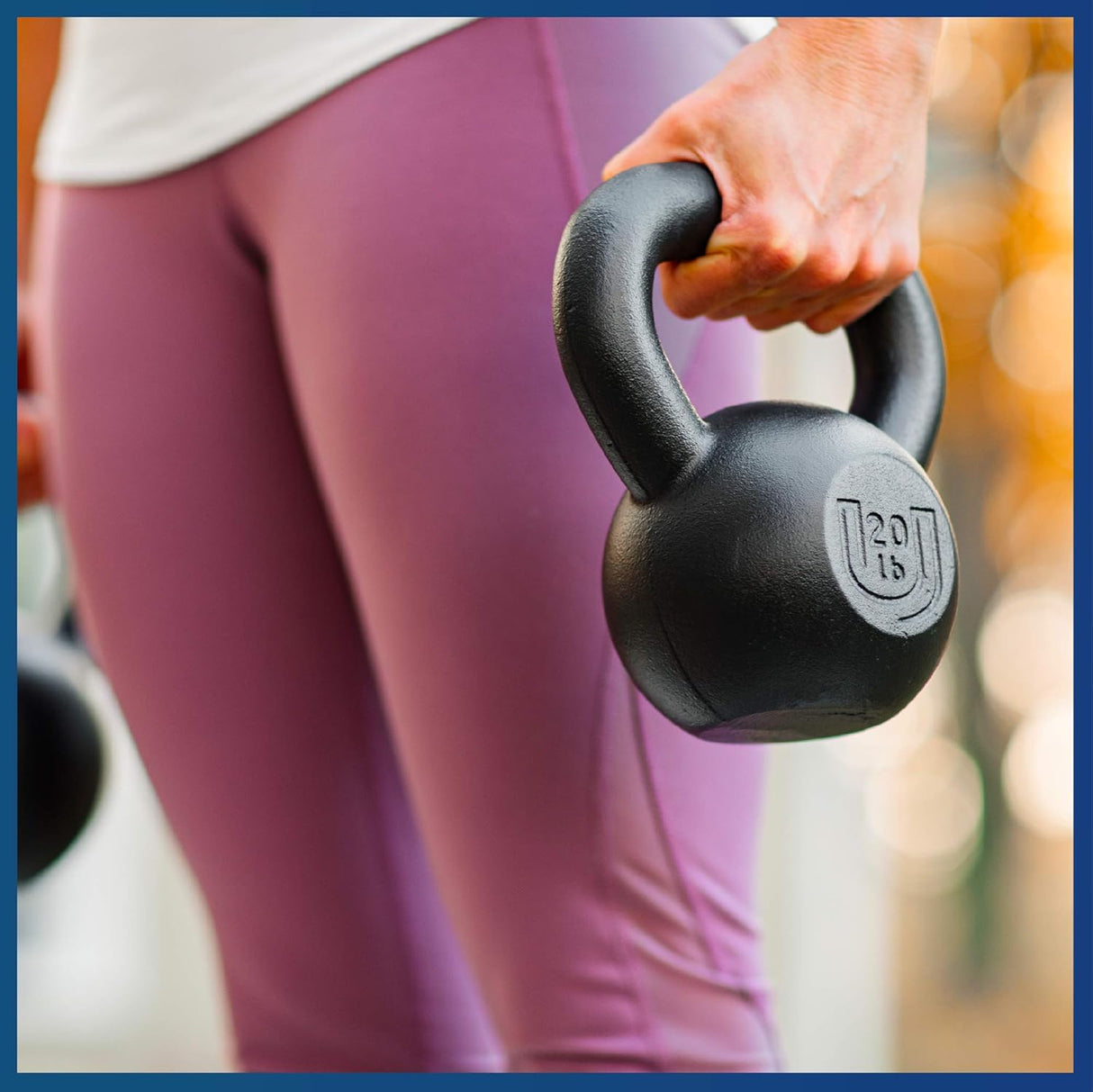 POWDERCOATED Kettlebell [Weight 20lb, 9kg] Kettlebells for Men and Women with Wide Grip Handle – – Kettle Bell Core Fitness, Home Gym, Strength Training, Fitness Equipment, Muscle Building