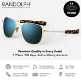 Randolph USA | Gold Classic Aviator Sunglasses for Men or Women 100% UV