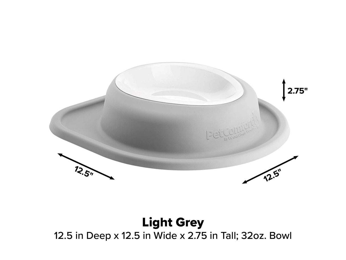 WeatherTech Single Low Pet Feeding System w/Plastic Dog/Cat Bowls - 8 oz (1 Cup) Dark Grey (PSL0801DG)