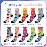 Custom Face Socks with Photo Novelty Crew Socks, Personalized Red Hearts Unisex Crew Sock Gifts for Men Women Made in USA