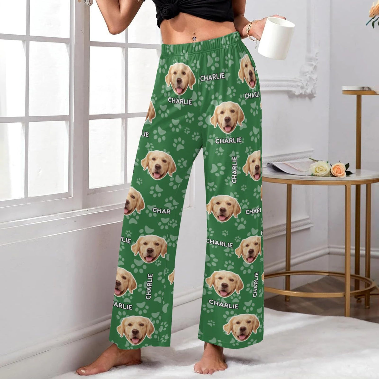 Custom Pajamas Pants with Photo for Men Women:Made in USA Personalized Pajama Trousers,Gifts for Wife Husband