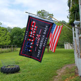 Double Sided Red Trump 2024 Flag 3x5 Made in USA Outdoor Heavy Duty 3 Ply Polyester Trump Take America Back Flag with White Starting Tape and 2 Brass Grommets
