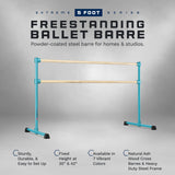 VITA Barre Portable Freestanding Double Ballet Barre, Extreme, Wood | Fixed Height, Made in USA, Home or Gym Exercise Equipment for Kids & Adults | Dance, Fitness, Pilates
