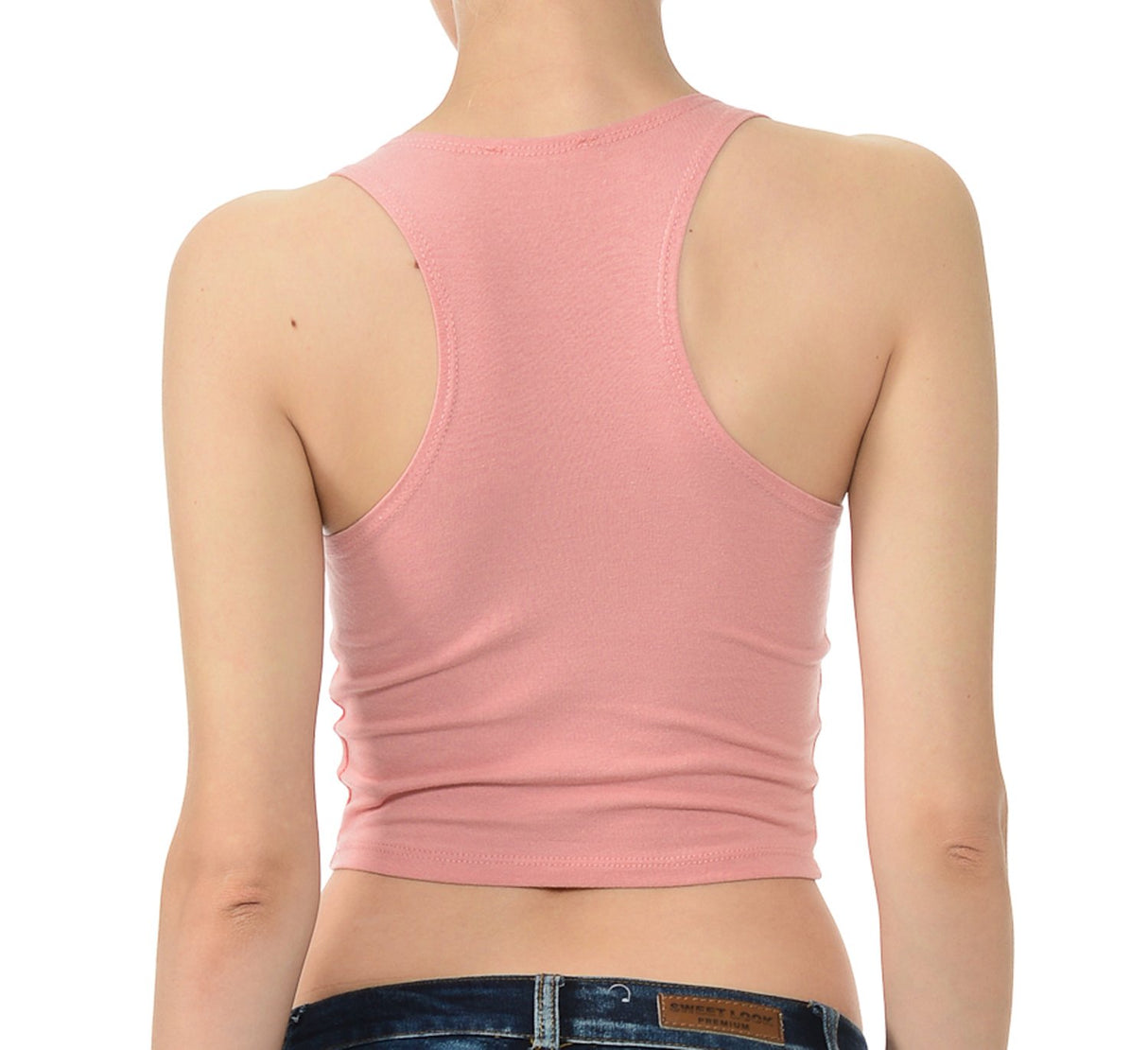 7Wins Women's Casual Solid Sleeveless Crop Top Basic Round Neck Tank Top