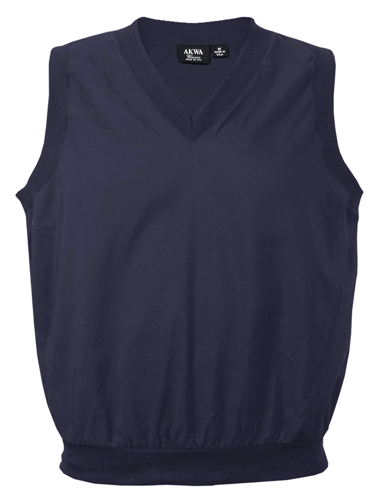 Akwa Made in USA Men's Microfiber Water Repellent V-Neck Pullover Golf Vest