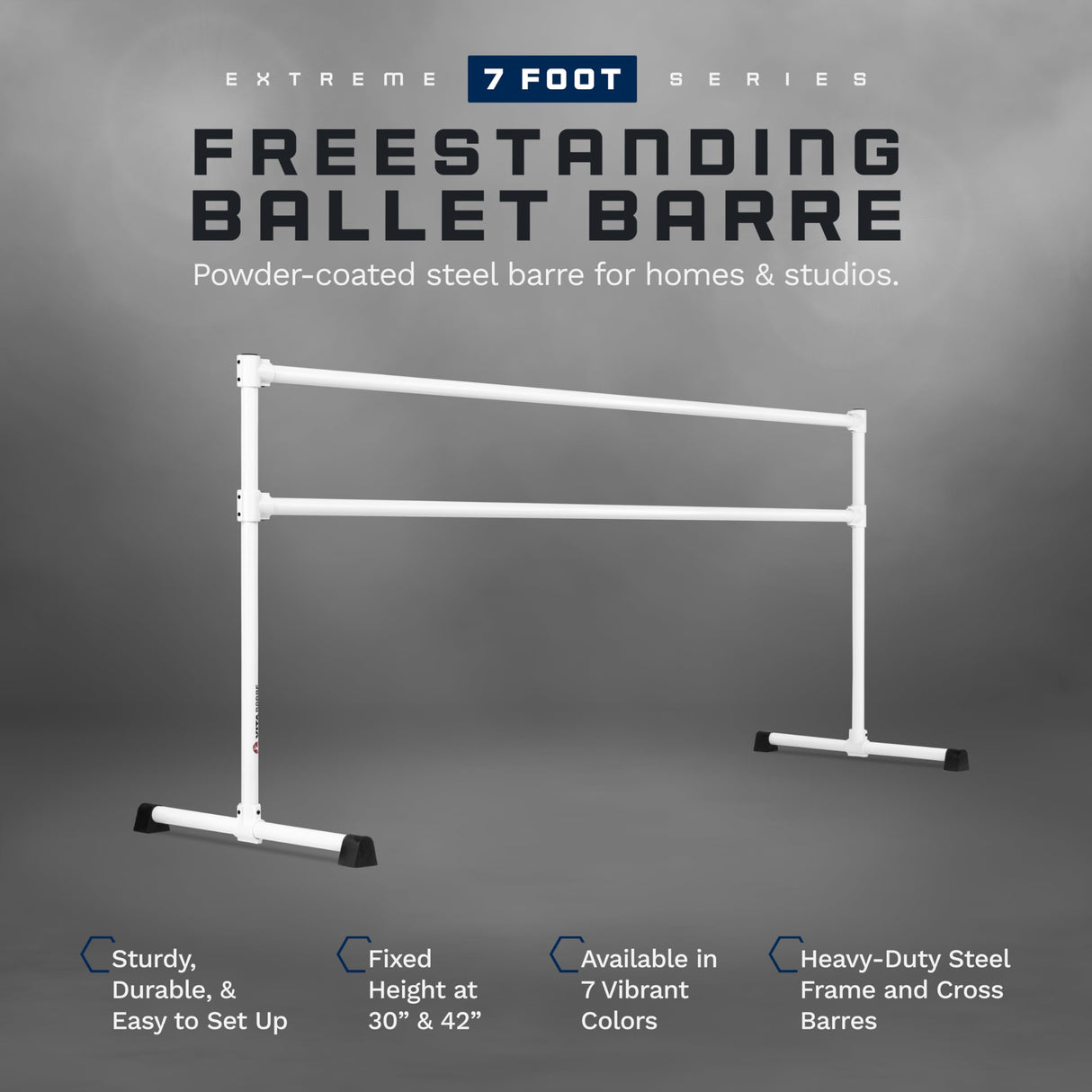VITA Barre Portable Freestanding Double Ballet Barre, Extreme, Steel | Fixed Height, Made in USA, Home or Gym Exercise Equipment for Kids & Adults | Dance, Fitness, Pilates