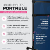 VITA Barre Portable Freestanding Double Ballet Barre, Prodigy, with Carry Bag | Adjustable Height, USA Made, Home or Gym Exercise Equipment for Kids & Adults | Dance, Fitness, Pilates