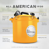 All American 1930: 10.5qt Pressure Cooker/Canner (The 910) - Exclusive Metal-to-Metal Sealing System - Easy to Open & Close - Suitable for Gas, Electric, or Flat Top Stoves - Made in the USA