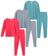 Sweet Hearts Girls' Thermal Underwear Set - 6 Piece Waffle Knit Top and Long Johns Base Layer Set: Made in USA (2T-16)