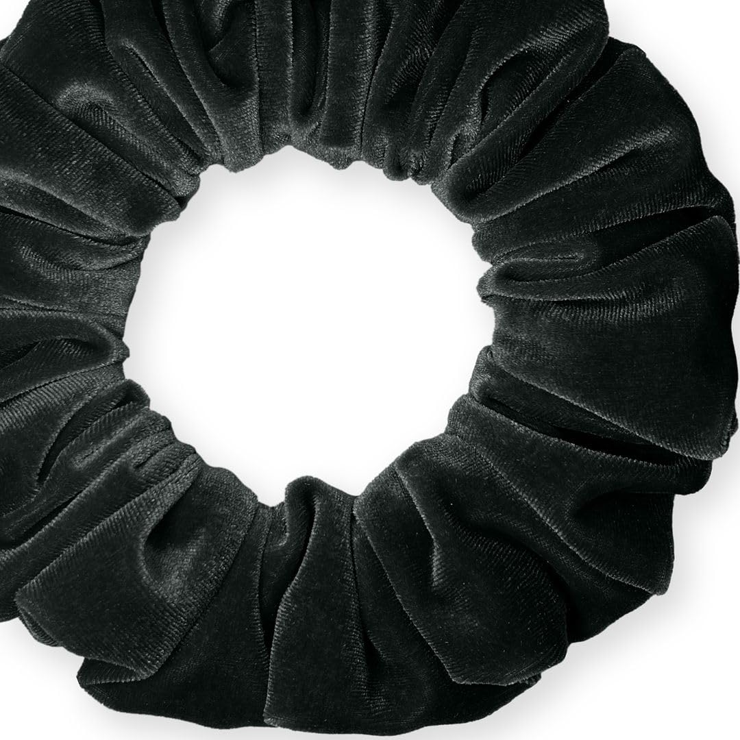 Velvet Scrunchies Jumbo Size Plush Big Ponytail Holders Thick Braided Locked Hair Big Made in the USA Green Pine