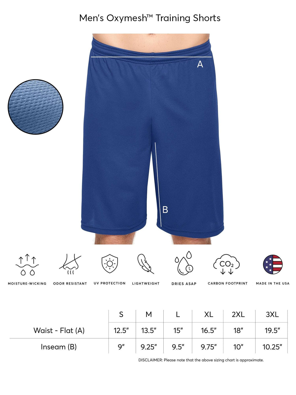 Expert Brand USA-Made Men's Oxymesh Dry Fit Athletic Basketball Shorts