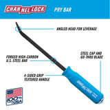CHANNELLOCK 5/8 x 12-inch Professional Pry Bar, 17-inch Overall Length, Made in USA, Molded 4-Sided Textured Grip