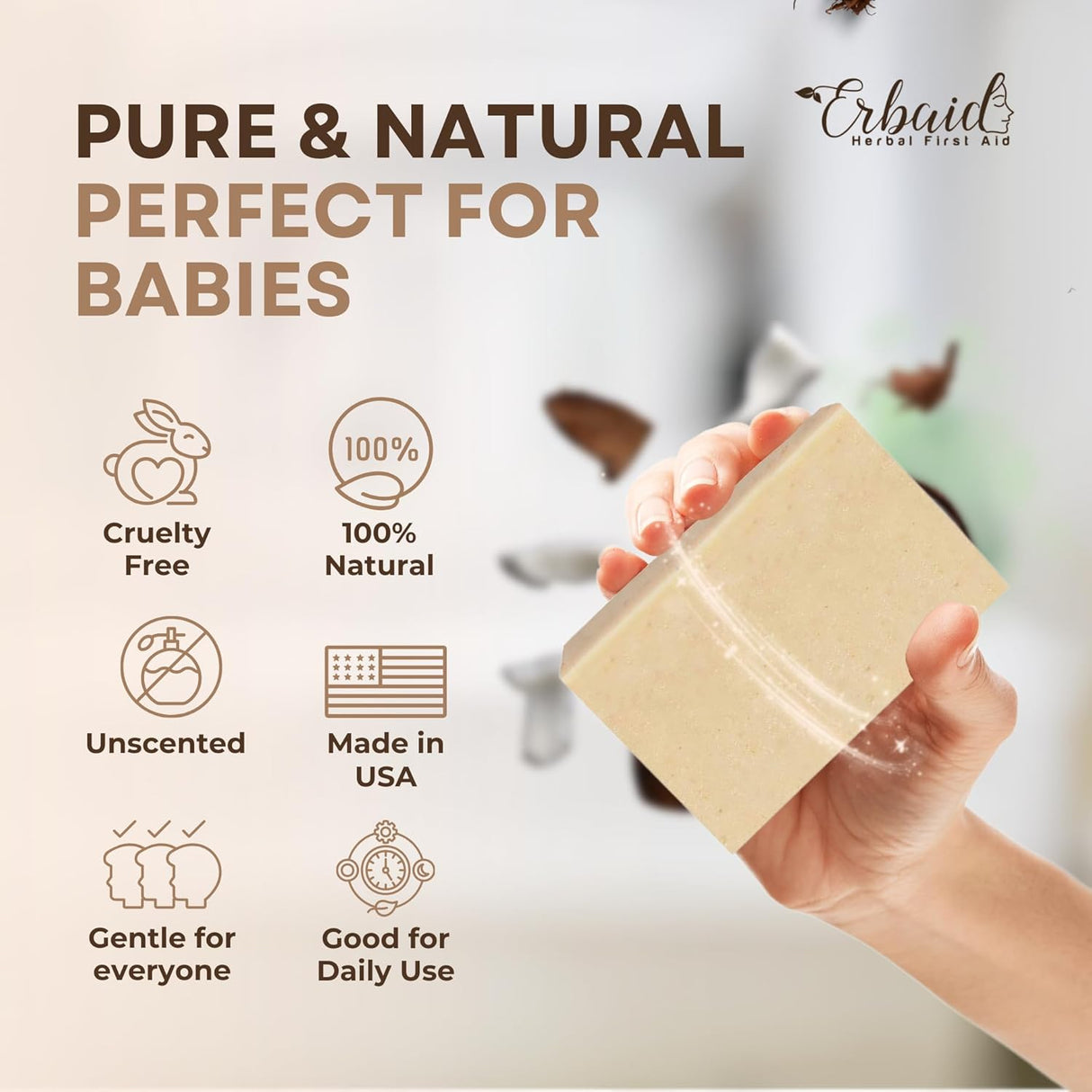 Oatmeal Soap – Natural Oatmeal & Honey Goat Milk Soap Bar – Face & Body Wash for Eczema, Psoriasis, Dry, Itchy, Sensitive Skin Relief – Unscented Soap Great for Kids, Babies – Handcrafted, Made in USA