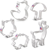 Woodland Cookie Cutters 5-Pc. Set Made in USA by Ann Clark, Fox, Deer, Owl, Hedgehog, Mushroom