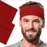 Men's Cotton Headbands Sweatbands 5" Wide Sports Fitness Yoga Fashion Made in USA