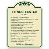 Sigo Signs, Fitness Center Rules Use Equipment at Your Own Risk Décor Sign, Green Light, 12x18 Inches, ACM, Fade Resistant, Made in USA