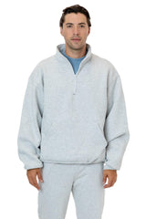 Los Angeles Apparel Heavy Fleece X Pocketed Half Zip Sweater (Piece Dye)