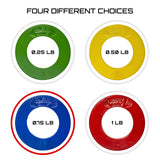 Micro Gainz Multi-Color Calibrated Fractional Weight Plates Set of 2 Pieces, Choose Set (.25LB-1LB), Designed for Olympic Barbell Weights for Strength Training, Made in USA