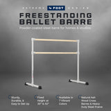 VITA Barre Portable Freestanding Double Ballet Barre, Extreme, Wood | Fixed Height, Made in USA, Home or Gym Exercise Equipment for Kids & Adults | Dance, Fitness, Pilates