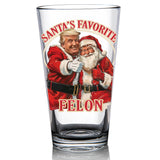 Funny Christmas Santa's Favorate Pint Glass 16oz, Christmas Gift for Husband, Stepfather Gift Idea, Gag Gift, Unique Gifts for Men, Gift for Dad from Daugther - Made in the USA